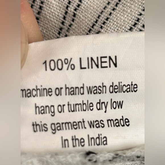 Hearts Desire Mary Grace Women's M Cream Taupe Striped Tunic 100% Linen Top, XXL - Picture 12 of 12